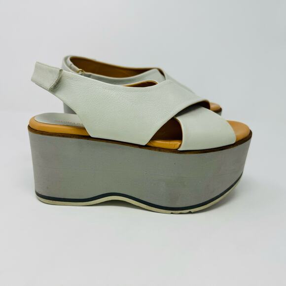 Paloma Barceló Platform-Sole Sandals-Grey Slingback-Size 9 - Picture 2 of 14